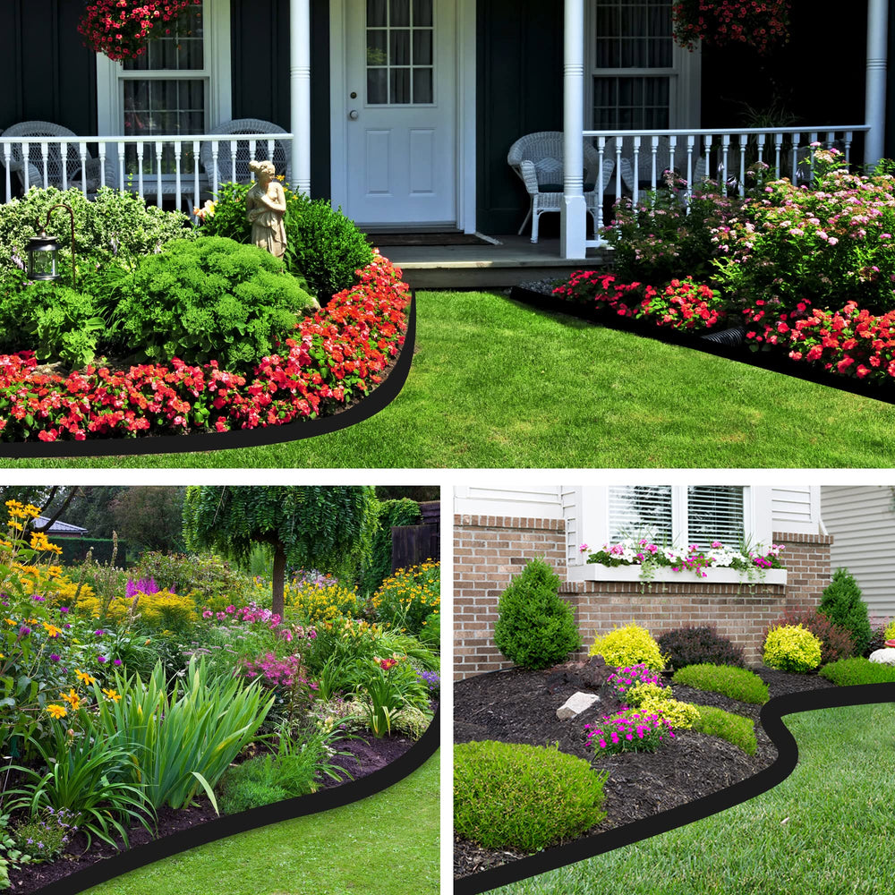 backyard pathway with Kiss the Water edging showing improved curb appeal and defined borders