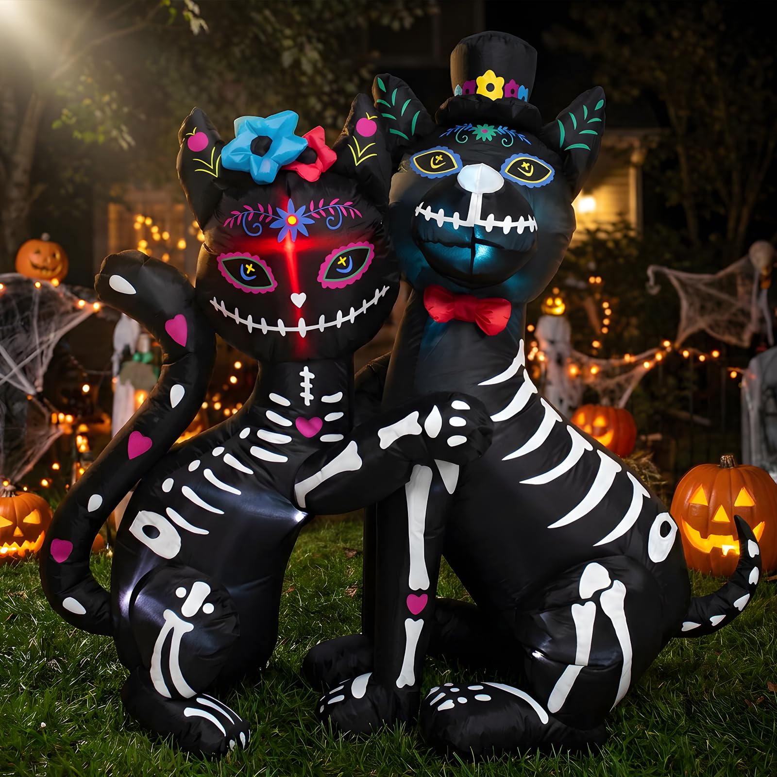 KITBONIS skeleton cat fabric texture close-up showing durable polyester and weather resistance