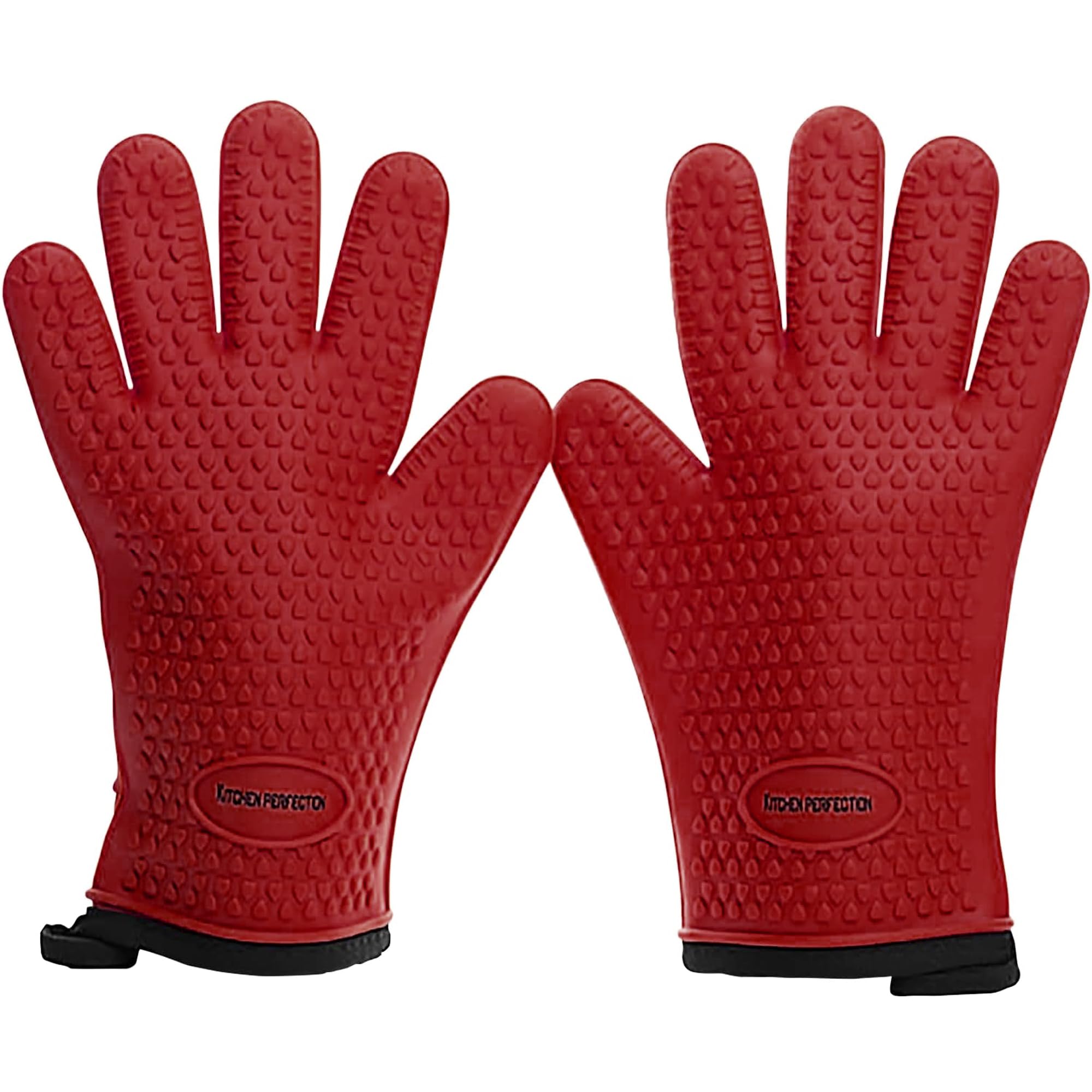Kitchen Perfection front view of 12-inch gloves showing full mitt protection and durability