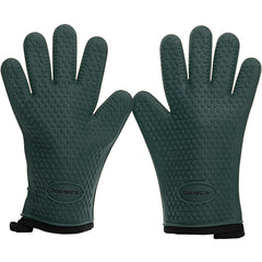 Kitchen Perfection front packaging showing XL silicone smoker BBQ gloves and included accessories for safe grilling