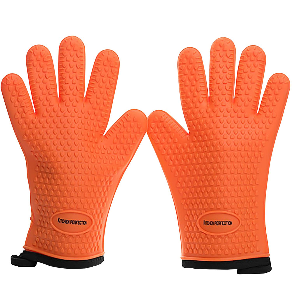 Kitchen Perfection front view of gloves showing packaging and features for immediate protection