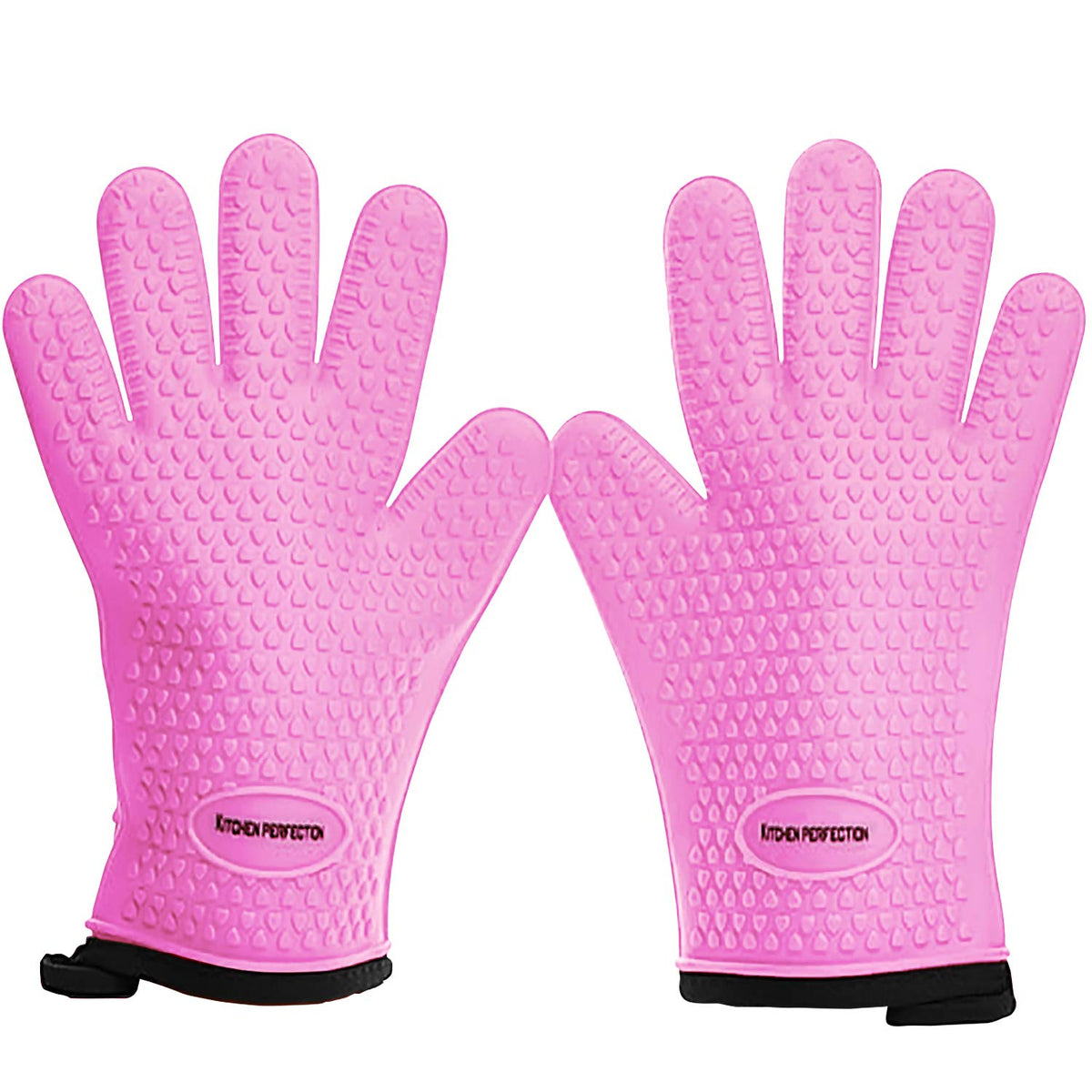 Kitchen Perfection front packaging showing mitt pair and bonuses for immediate use