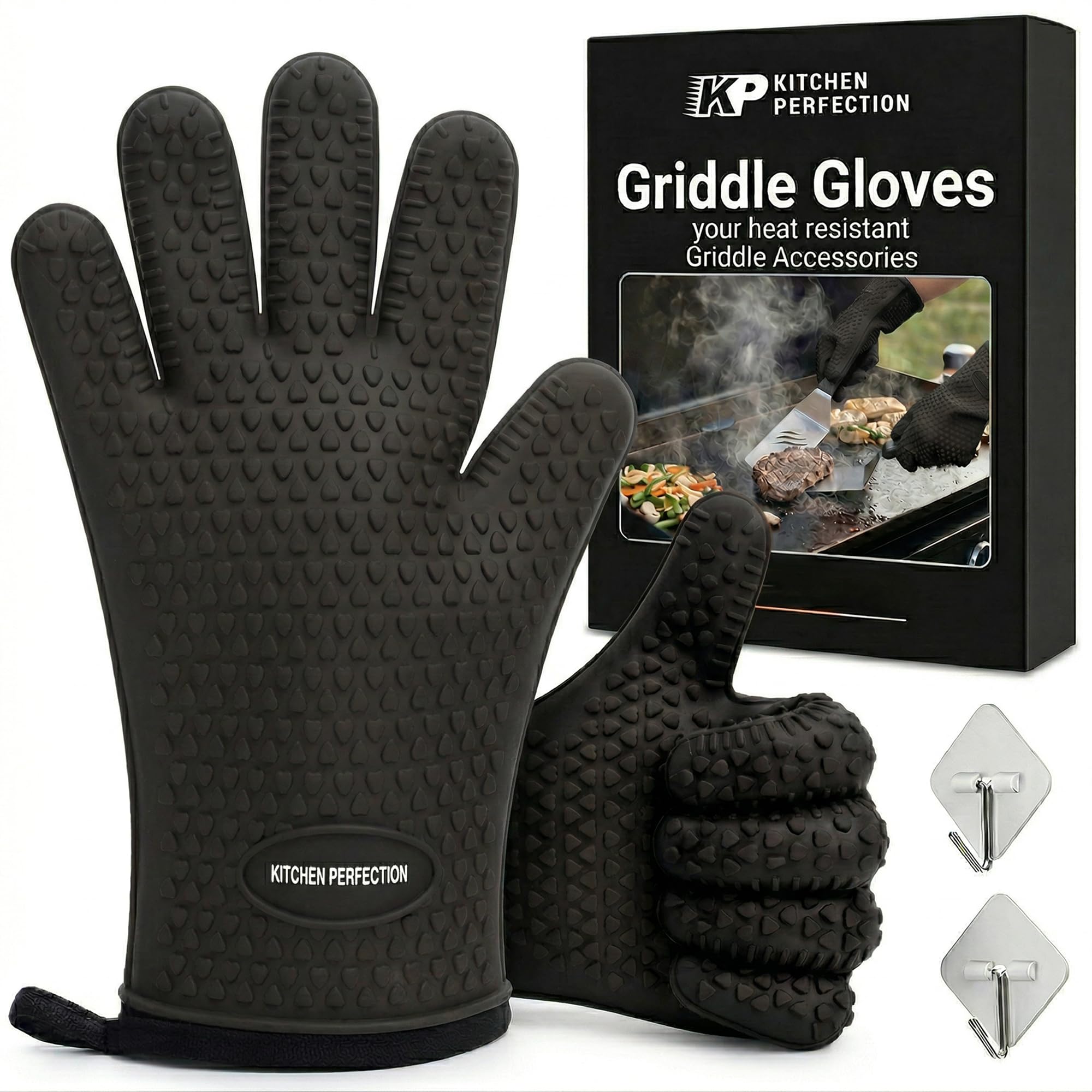 Kitchen Perfection front view of gloves showing full protection and confident cooking