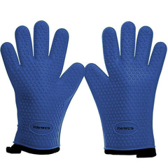 Kitchen Perfection gloves front view showing full 11-inch protection and wrist coverage