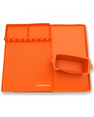 Kitchen Perfection front view of silicone griddle cover protecting griddle