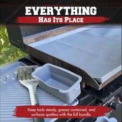 Kitchen Perfection covered hot griddle illustrating 450°F heat resistance