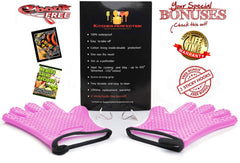Kitchen Perfection glove beside ruler showing 11-inch length for forearm protection