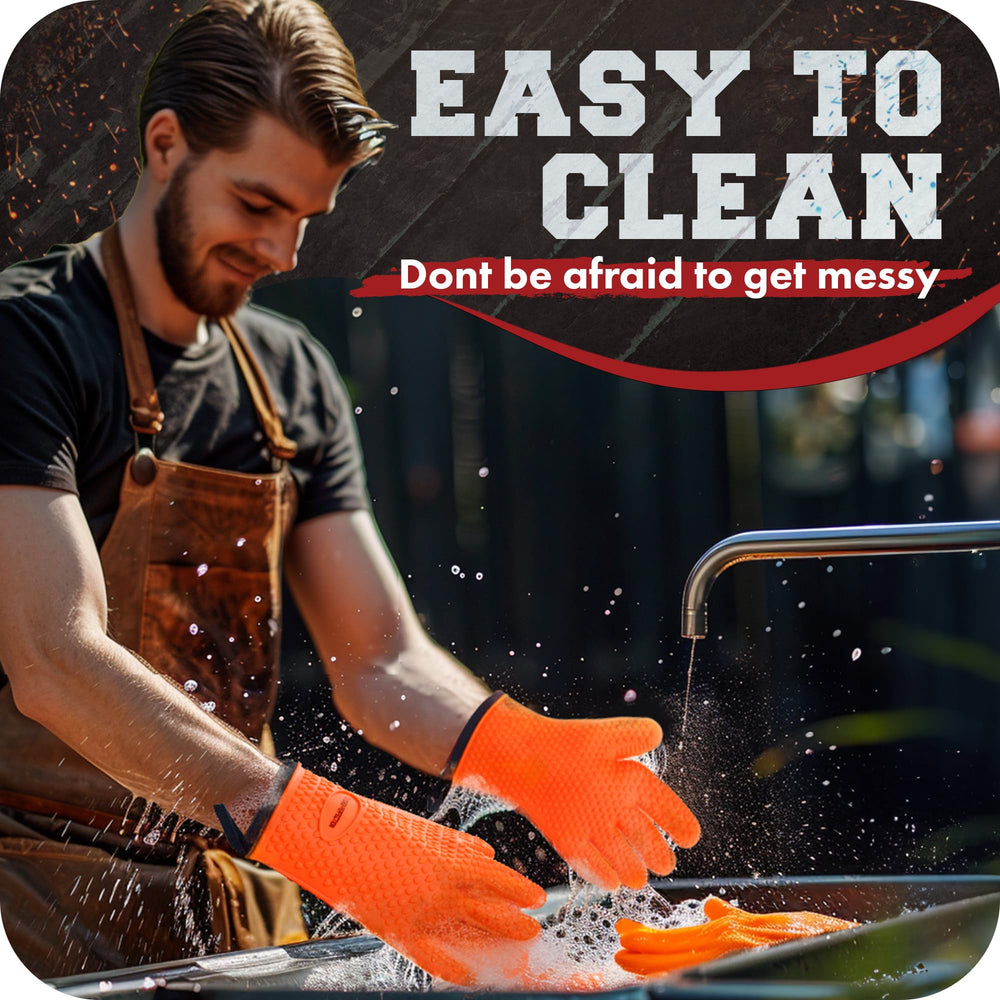 Kitchen Perfection adhesive hangers holding gloves for easy organized storage