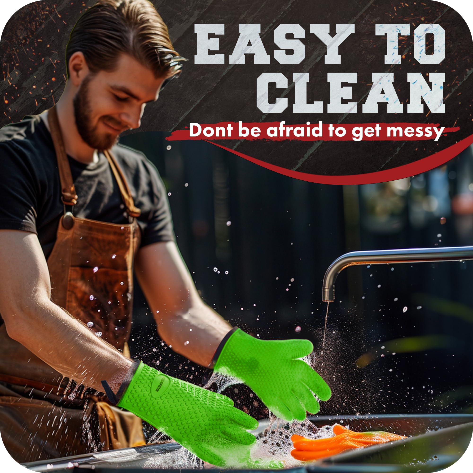 Kitchen Perfection waterproof surface repels grease for easy cleanup