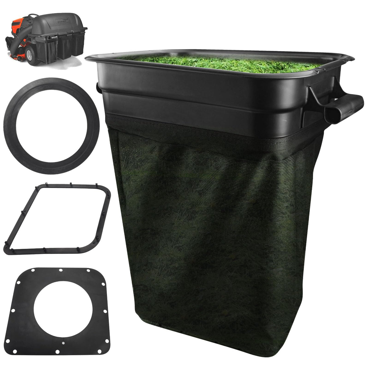 KitchenKipper 532400226 front view showing full replacement bag and frame fit