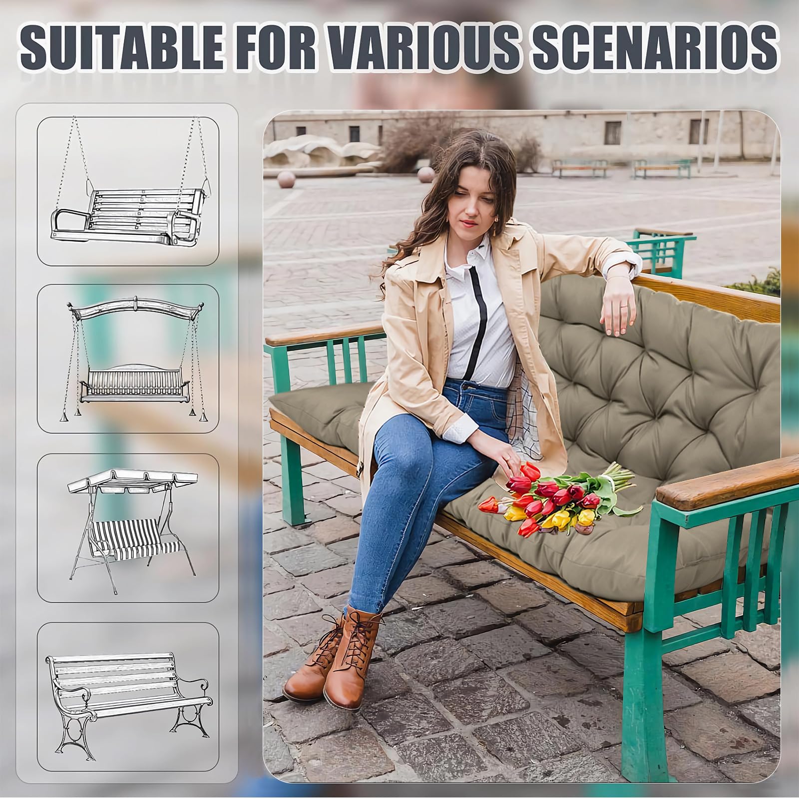KITGLASS lifestyle patio swing with cushion enhancing outdoor relaxation