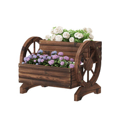 Kitsanery front view of carbonised planter showing rustic finish and curb appeal