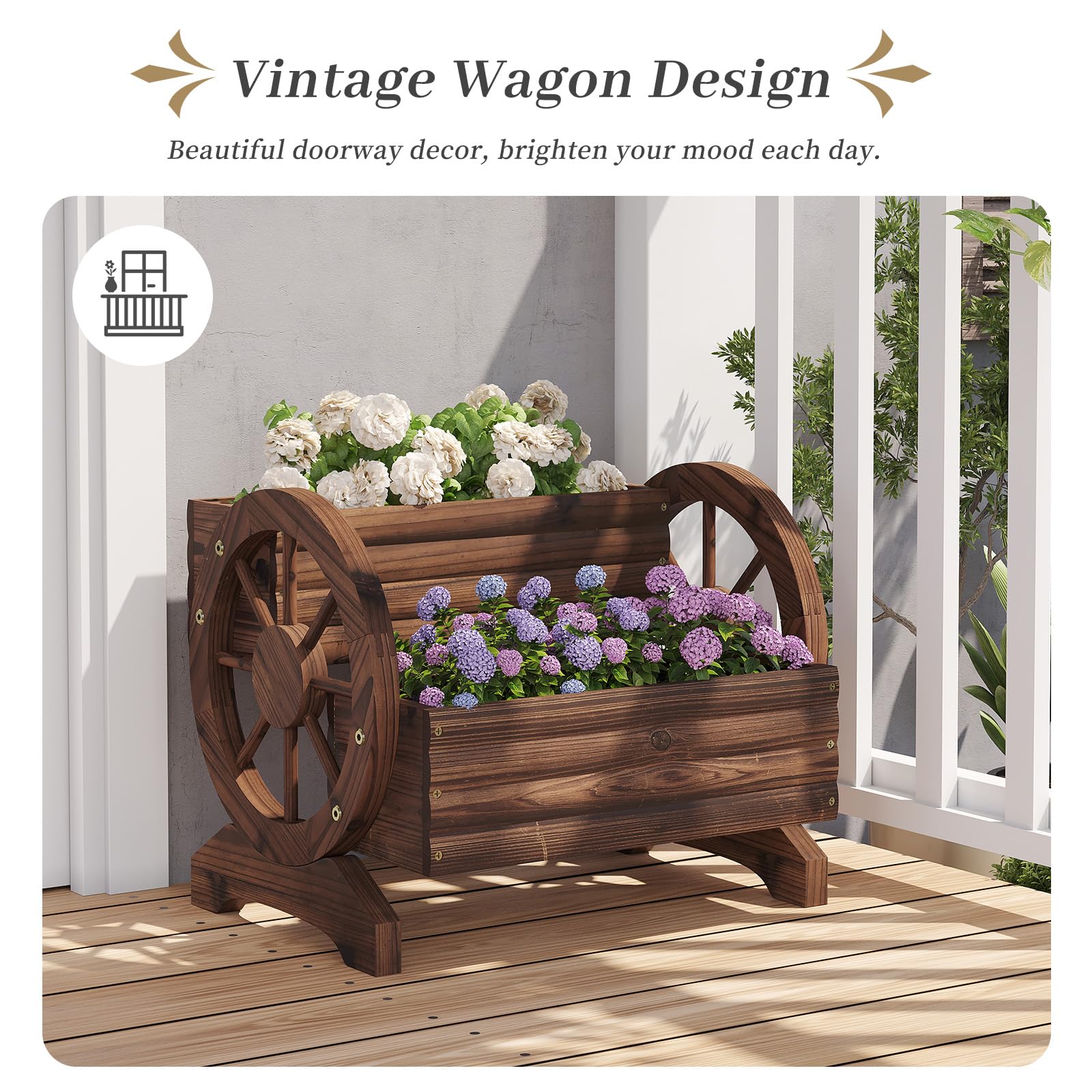 Kitsanery lifestyle scene on patio showcasing decorative garden styling