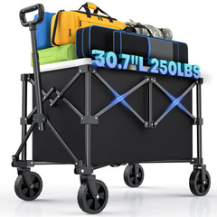 Kitsure front view folded wagon shows compact storage and easy transport