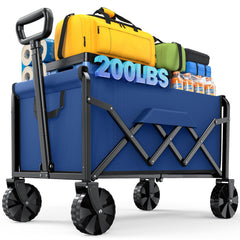 Kitsure front view wagon showing spacious load and stable wheels benefit