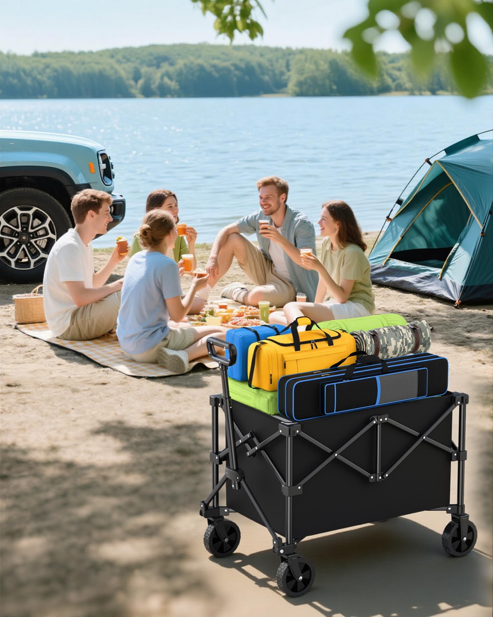 Kitsure size comparison in car trunk highlights space-saving convenience