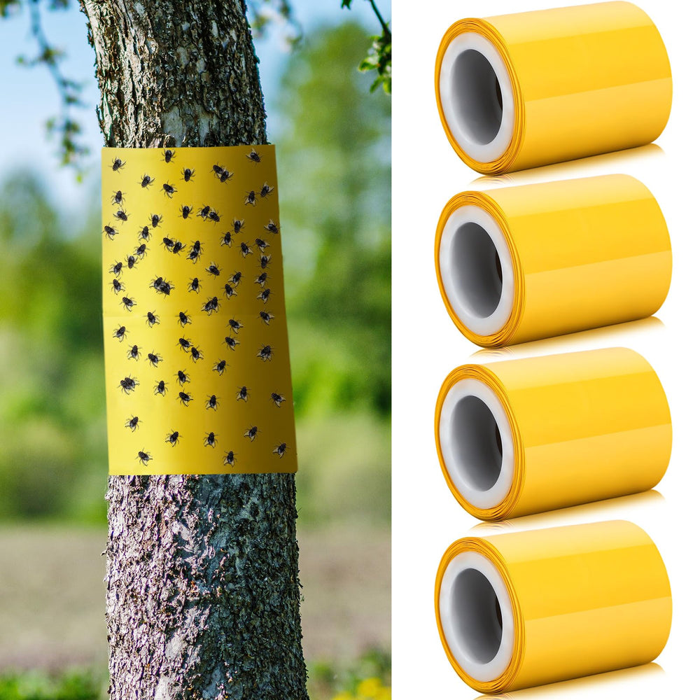 Kittmip front view of four yellow rolls showing quantity and benefit of long coverage