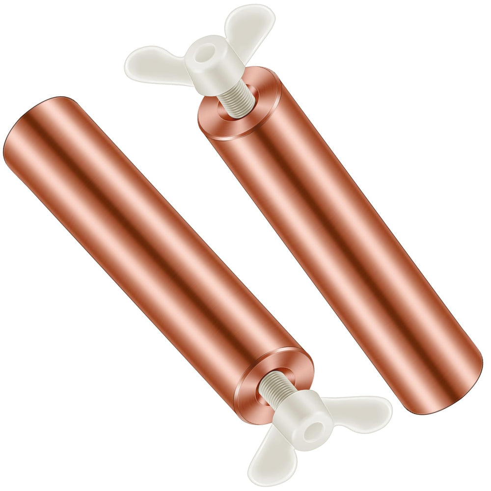 Kittmip front view of two replacement copper anode bars showing product benefit of easy swap