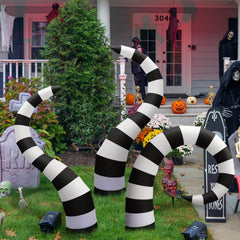 Kittmip front view of three snakes creating a spooky yard focal point