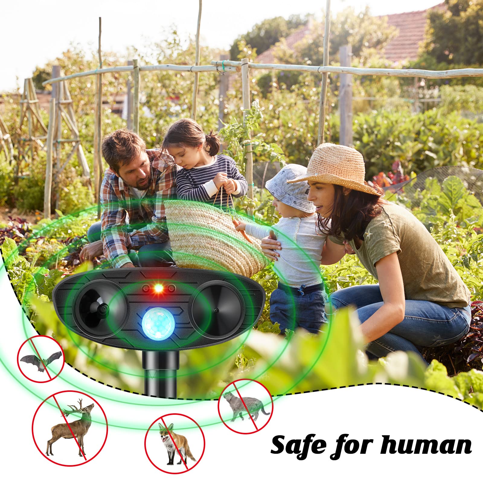 kittmip units in a flower bed showing garden protection without chemicals