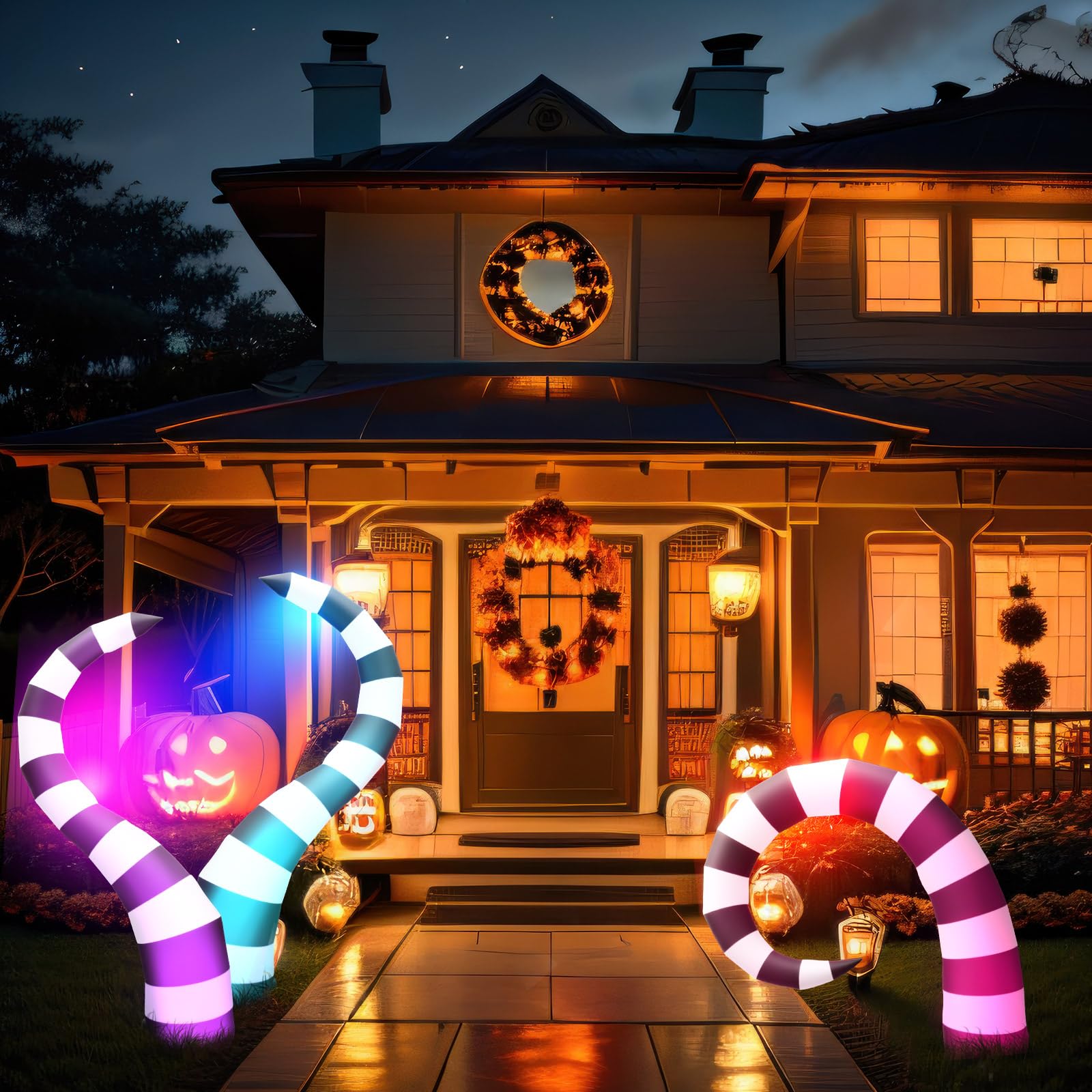 Kittmip trio staged with pumpkins and webs for an eye-catching display