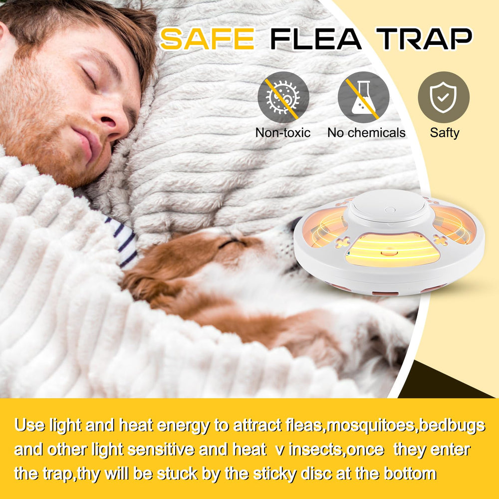 Kittmip trap placed near pet bed reducing fleas around pets