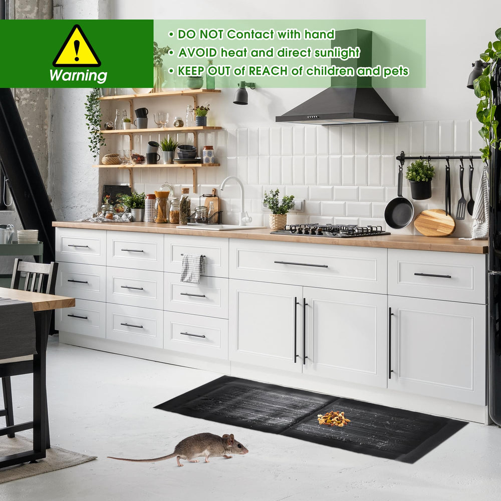 Kittmip traps arranged in garage showing broad coverage and pest control benefit