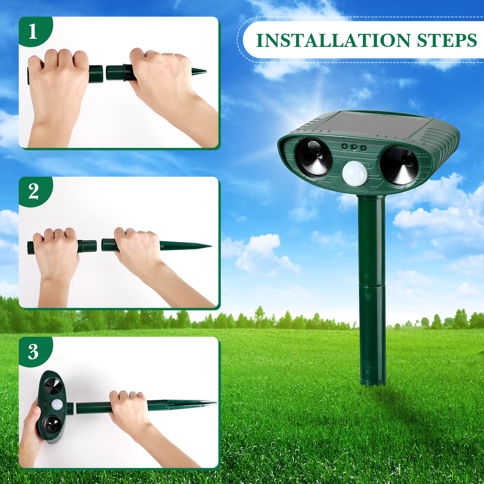 Kittmip stake installed in flower bed showing placement and protection for garden plants