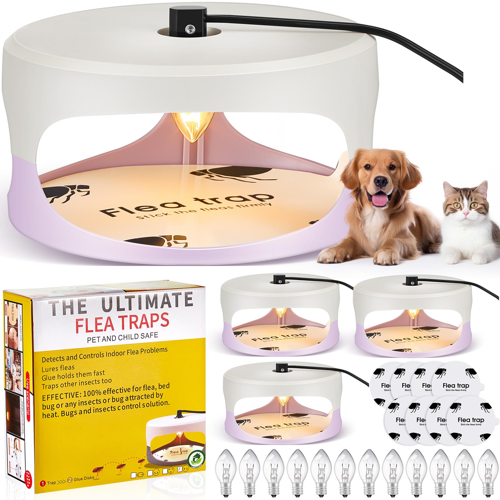 Kittmip trap front view showing compact design and color, protects floors