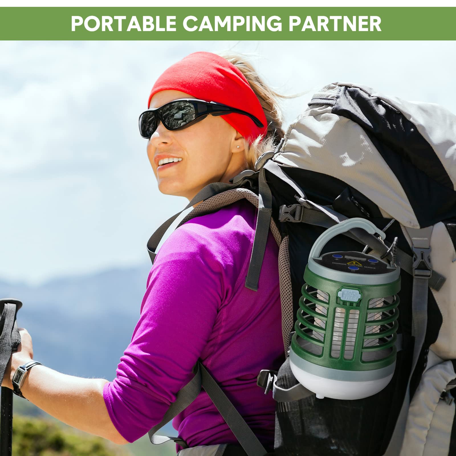 Kittmip USB port close-up highlighting rechargeable convenience outdoors