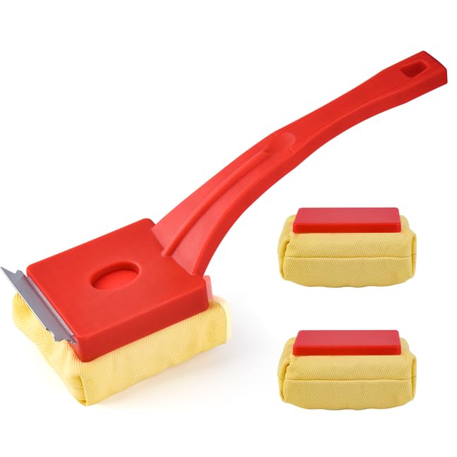 Kitwanda red bristle-free grill brush front view showing sturdy handle and head for safer cleaning