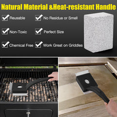 Kitwanda pumice grill stone pair removing rust and carbon safely without absorbing grease