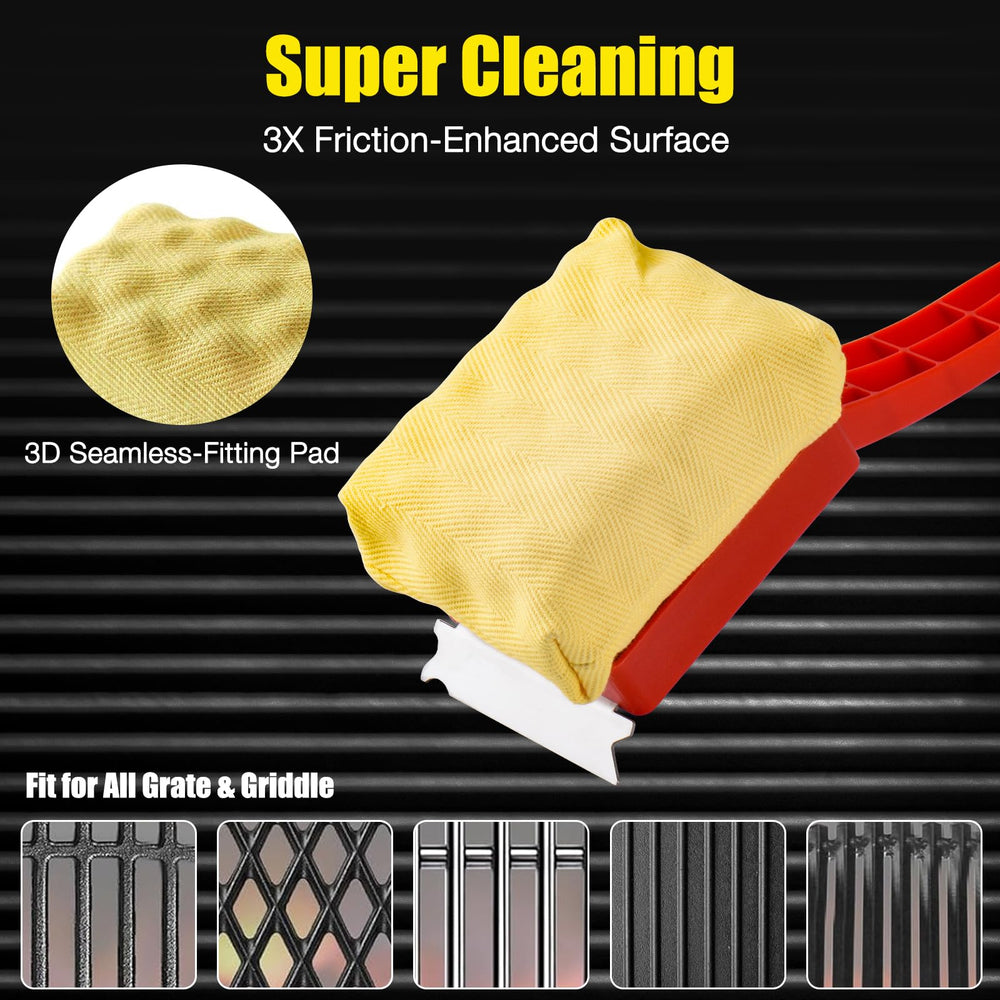 Kitwanda cleaning stones on a cooled grill surface for safe heavy-duty abrasion