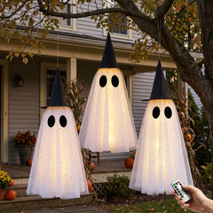 KIWDY front packaging showing three hanging ghost lights and witch hats, easy setup