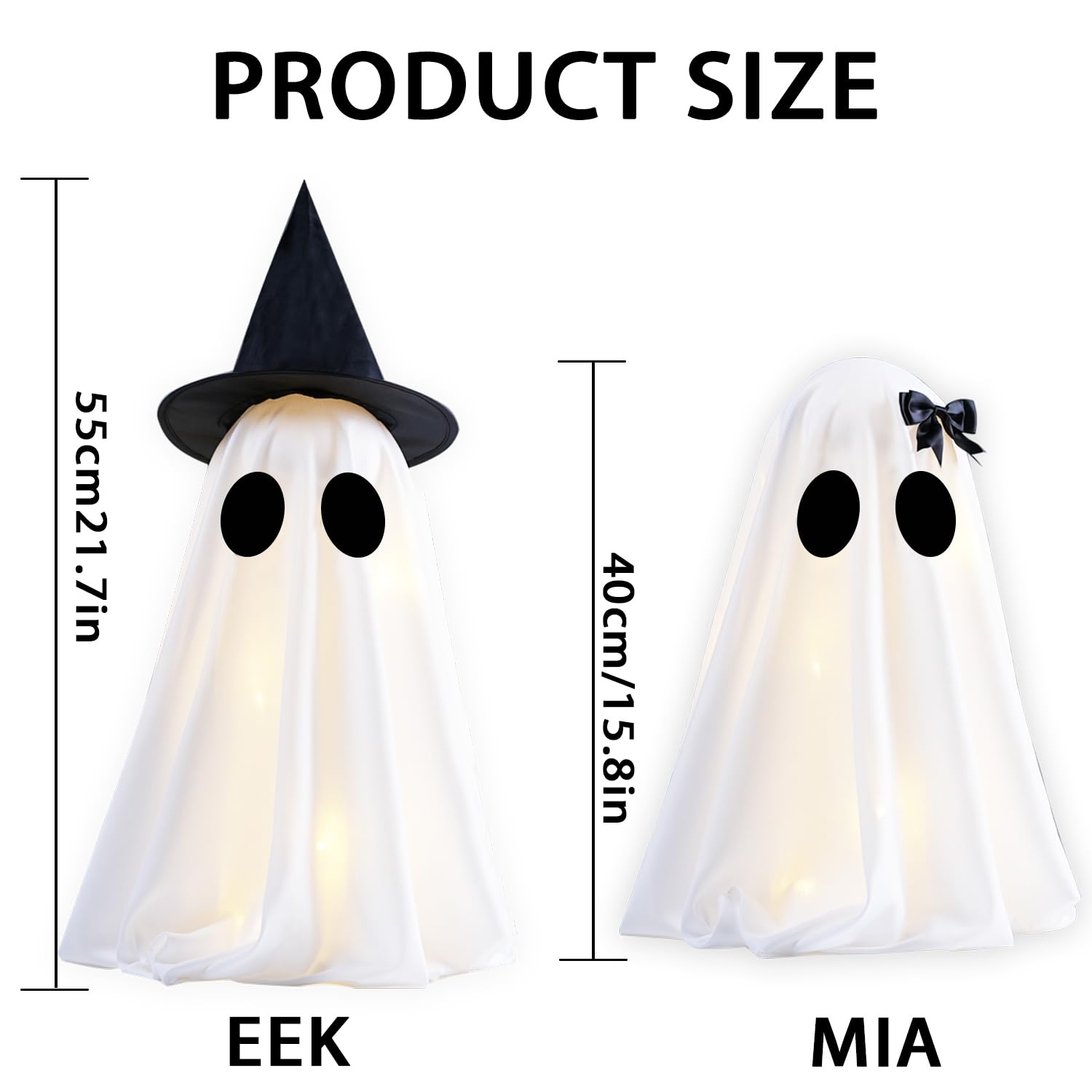 KIWDY lit plastic head showing even LED glow for spooky effect