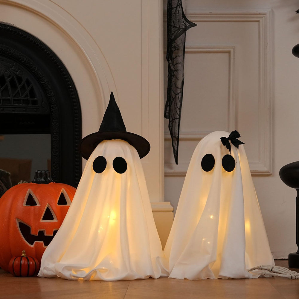 KIWDY folded ghosts stored compactly for easy seasonal storage