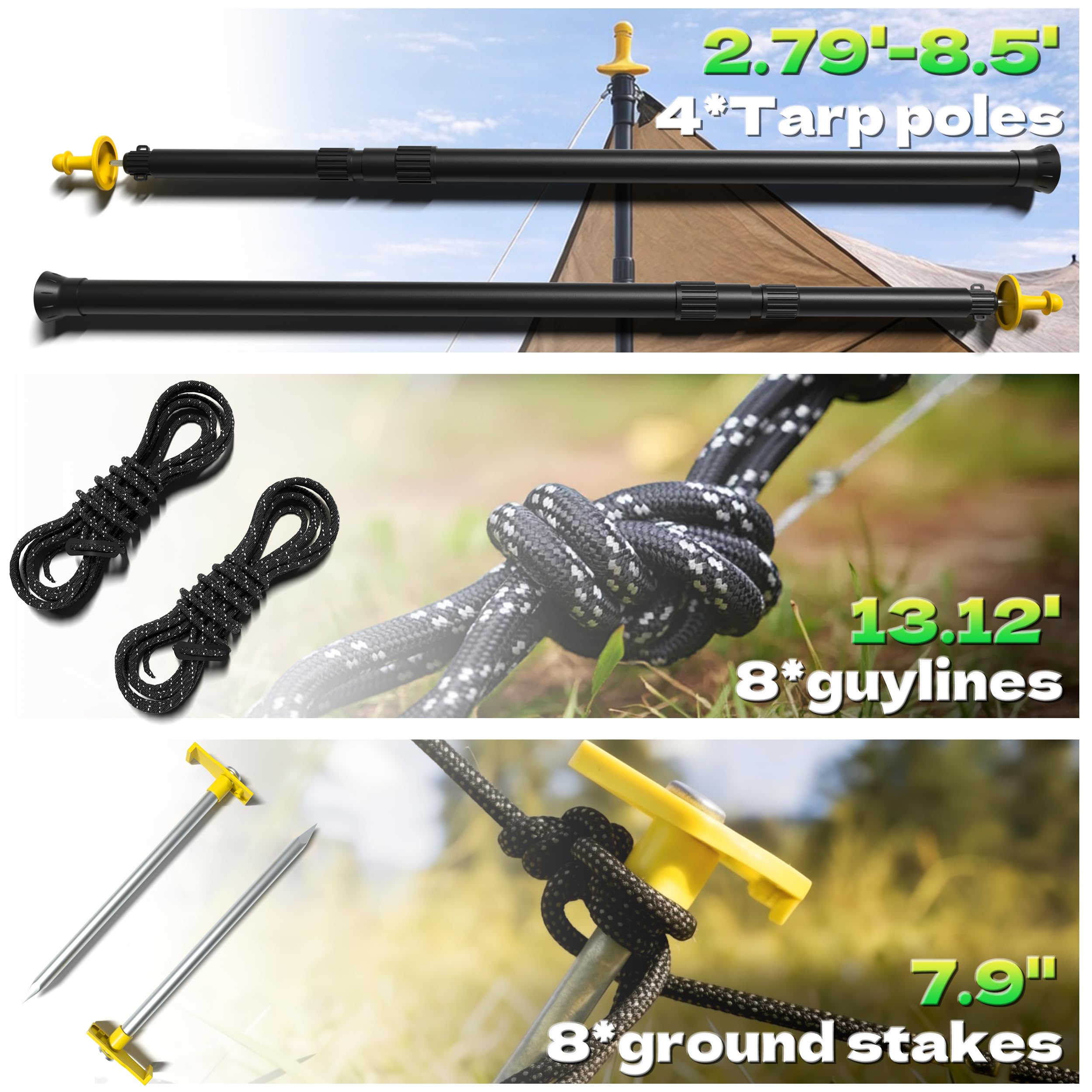 KJE fully extended pole outdoors illustrating height range and stability