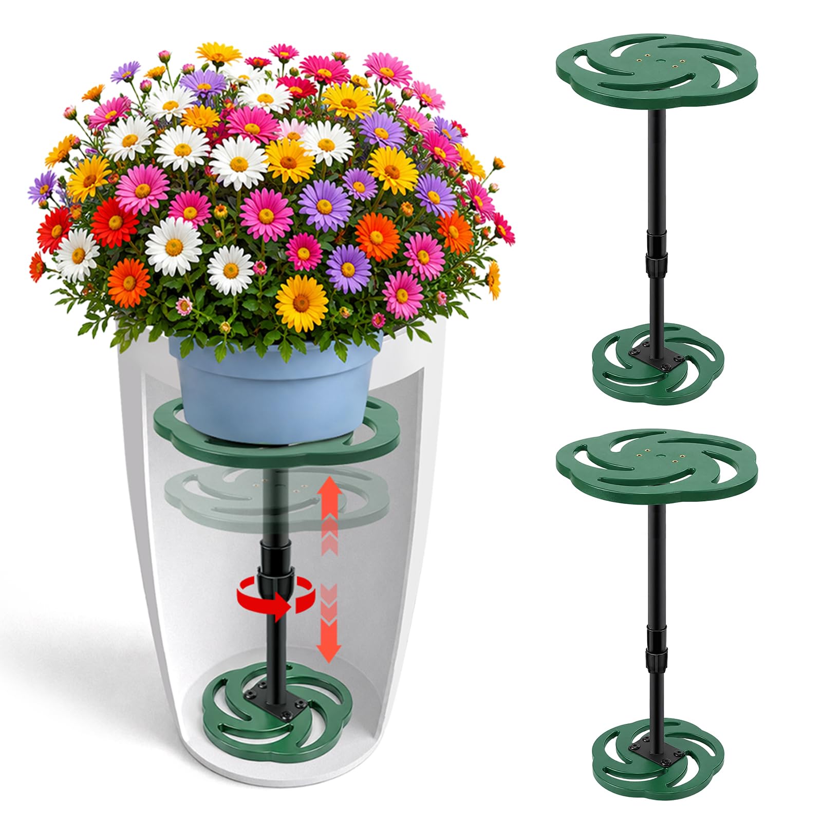 KJX front view of two assembled risers showing stable elevation benefit
