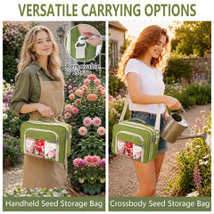 KJX zippered mesh pouch detail holding labels and small garden tools