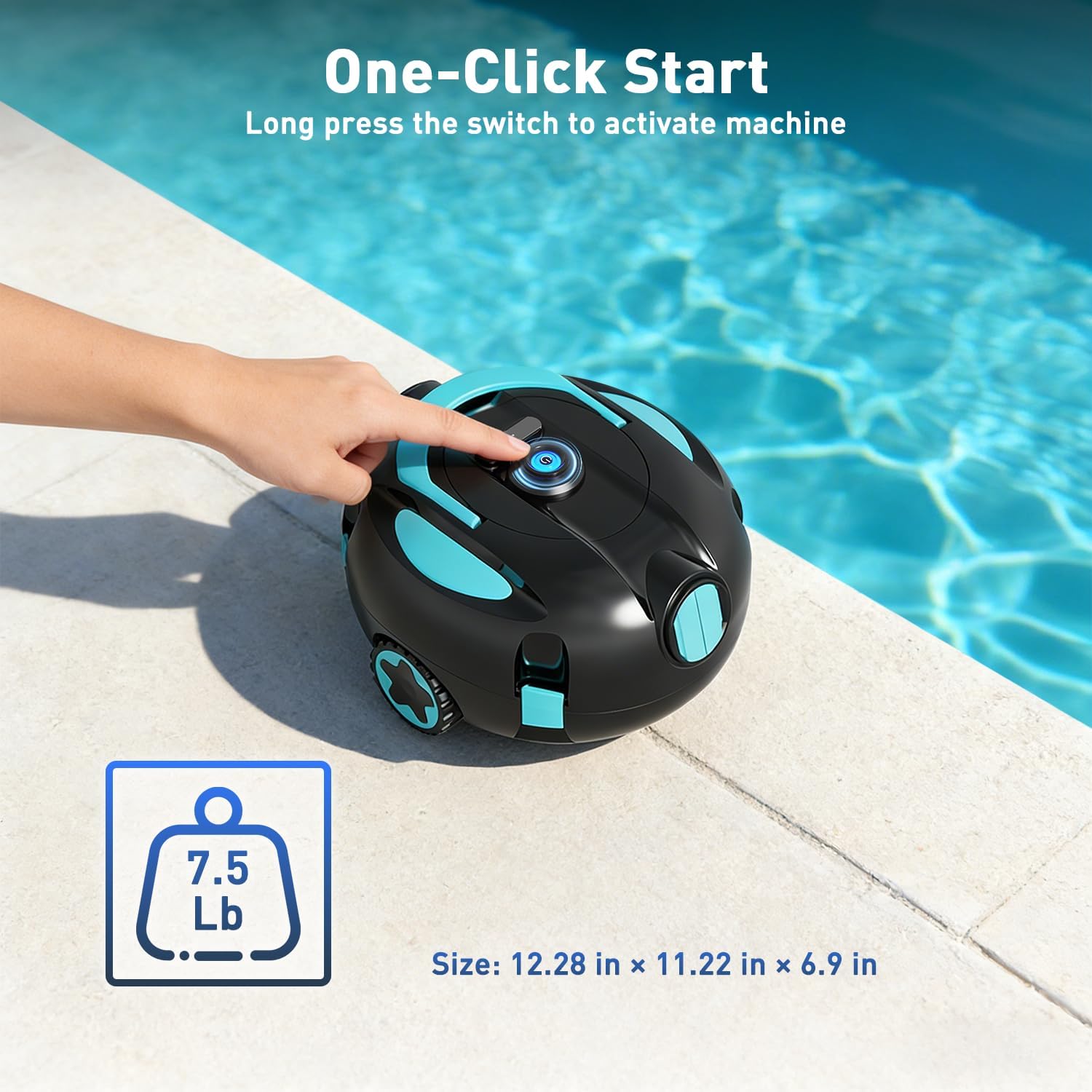 KKI WheelDrive side profile in pool illustrating lightweight maneuverability