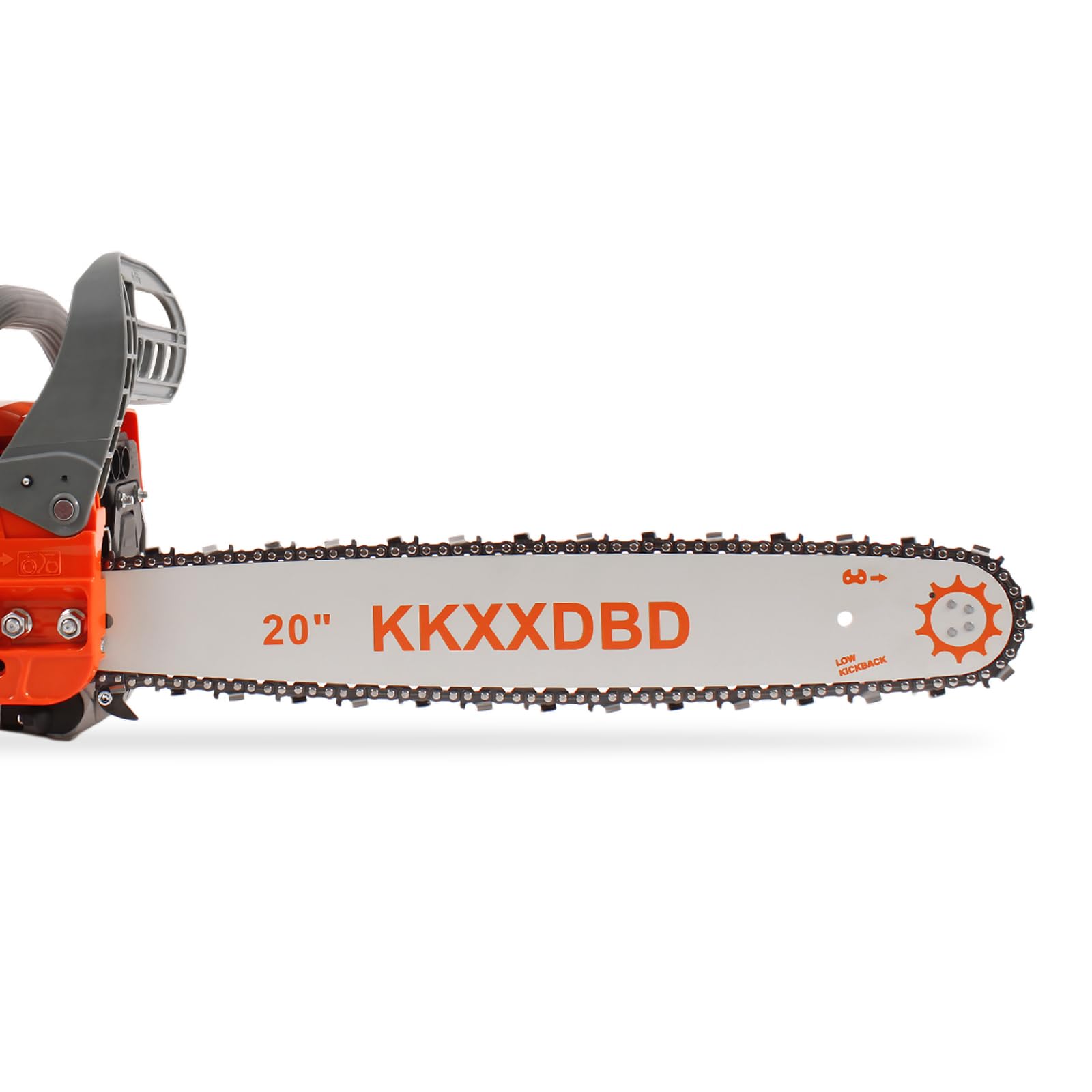 KKXXDBD 20 inch bar beside ruler showing accurate sizing for fit confirmation