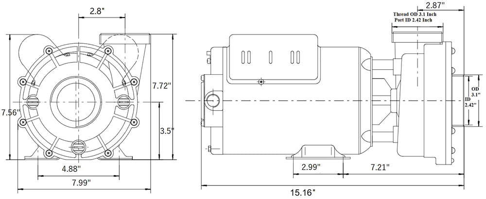KL KEY LANDER pump unions and fittings ready for quick spa plumbing connection