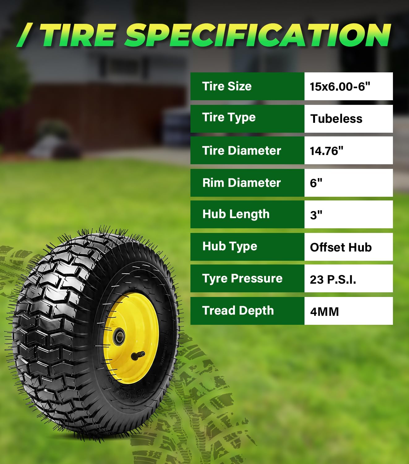 KL-RCPK lifestyle mower in yard showing stable front-end support