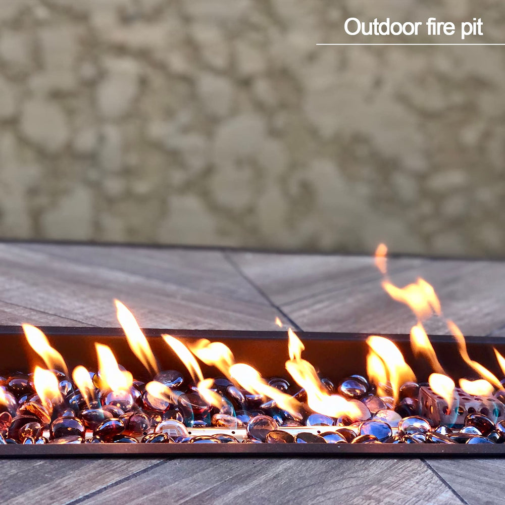 Kleuete beads in a tabletop fire bowl creating jewel-like sparkle and ambiance