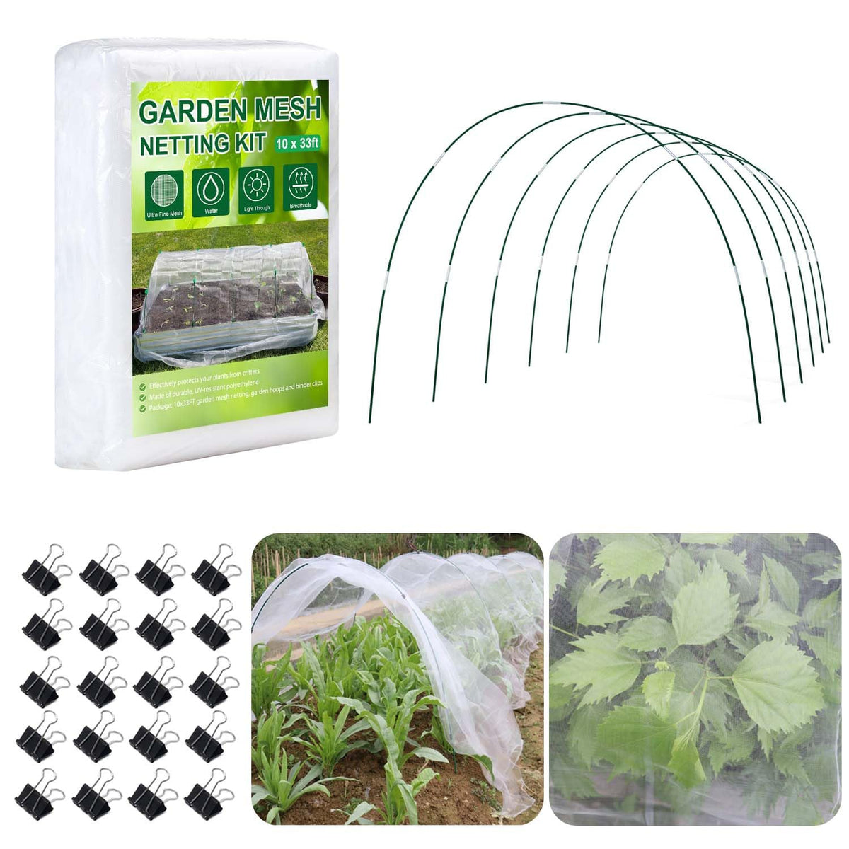 KLEWEE front view raised bed netting protecting vegetables and seedlings