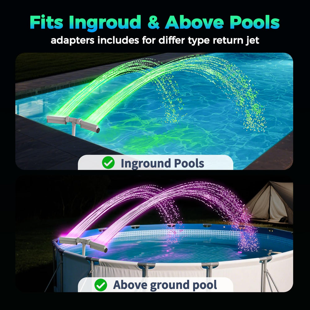 klleyna LED light close-up displaying 7 colors and vibrant illumination for night pools