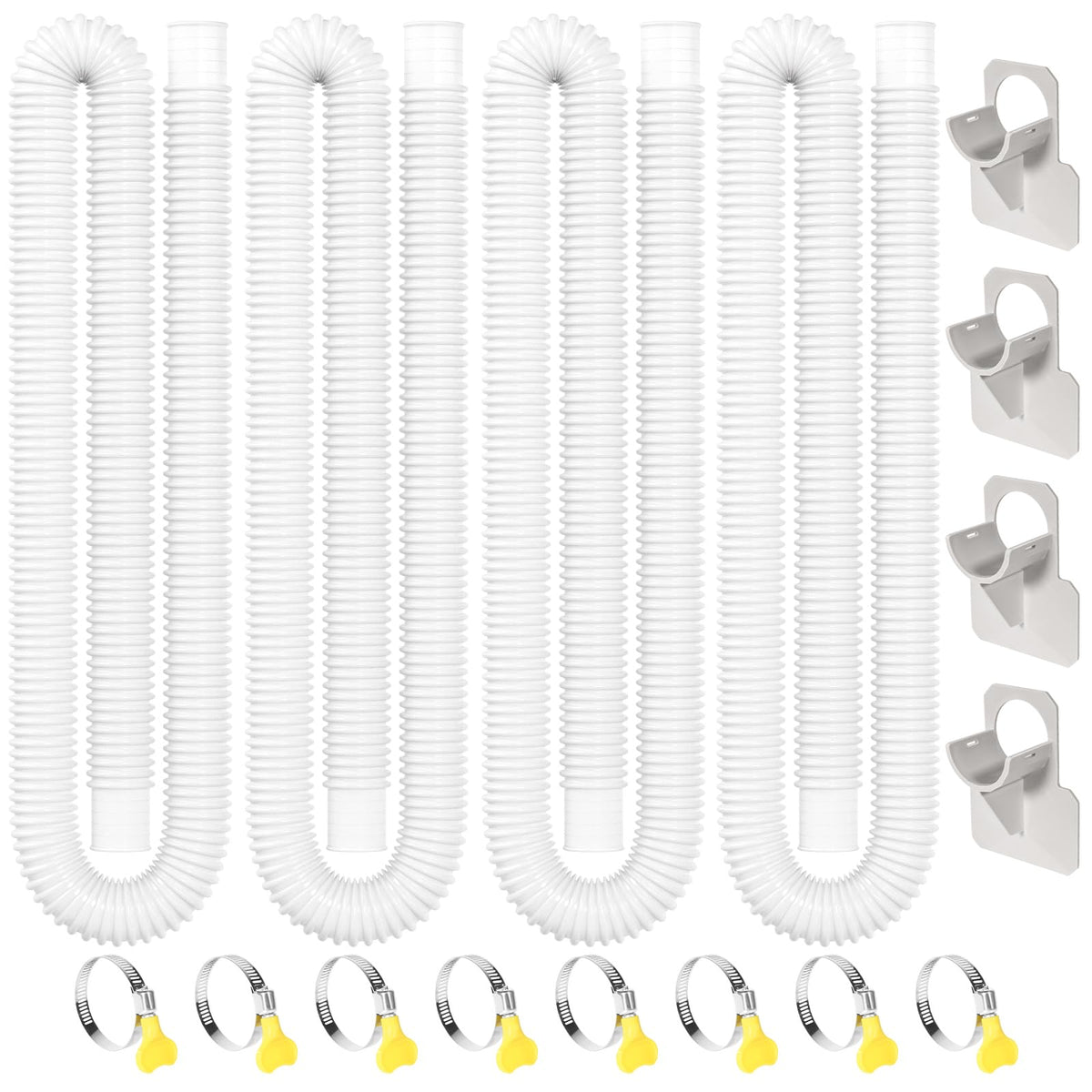 KLOLKUTTA front view of four replacement pool hoses showing full kit benefits