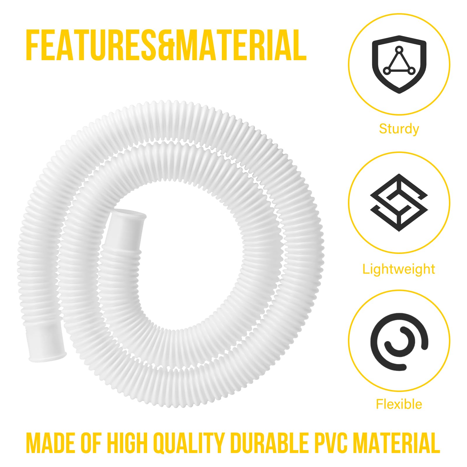 KLOLKUTTA hose beside tape measure showing 59 inch length clarity