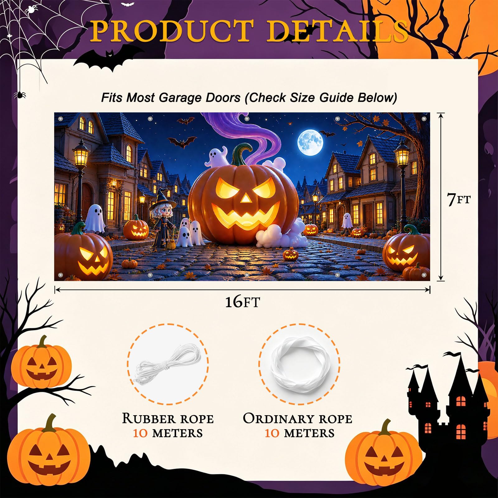 Klyftonix full garage door view creating instant Halloween curb appeal