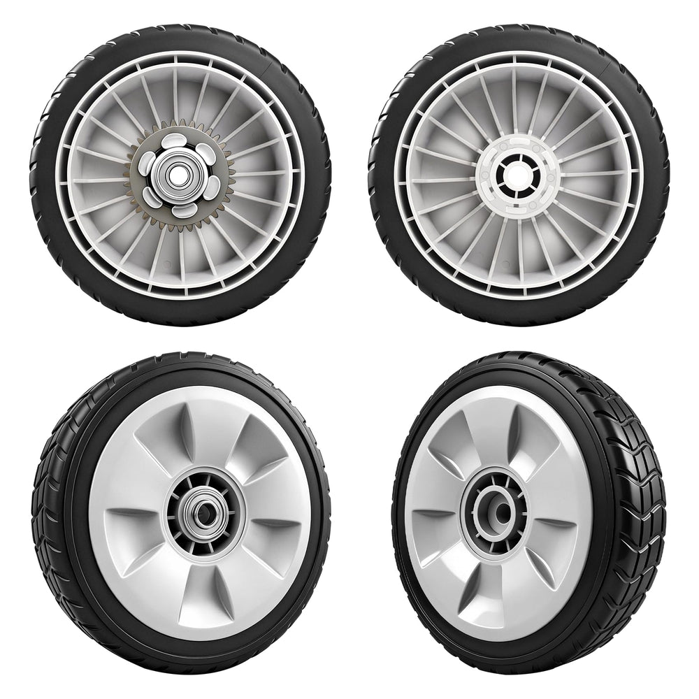 KMHGD front wheel packaging showing two front wheels and benefits